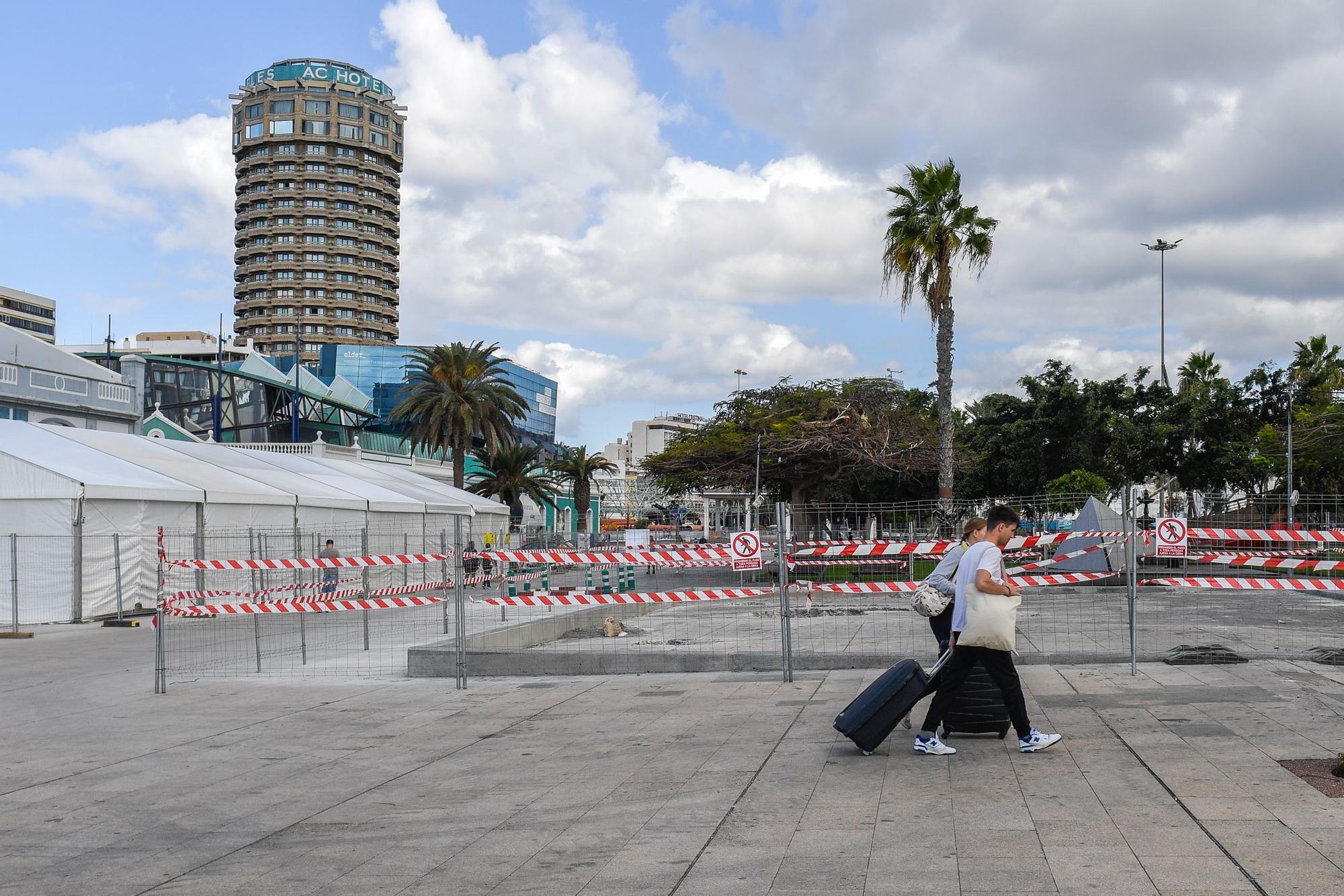 Montaje del escenario del Carnaval de Las Palmas de Gran Canaria 2023