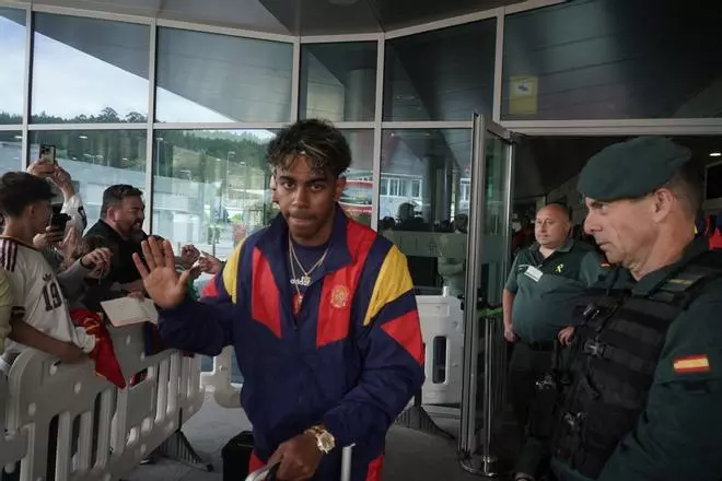Llegada de la Selección Española a A Coruña