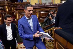 Pedro Sánchez, antes del inicio de la sesión de control al Gobierno en el Congreso de los Diputados.