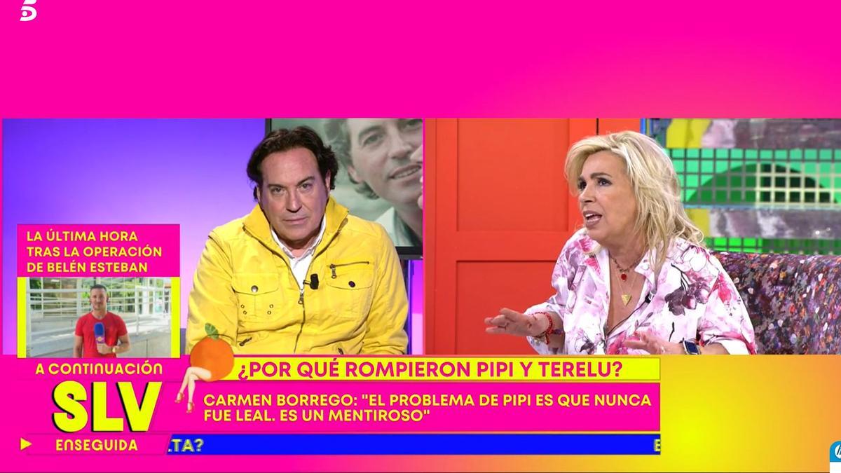 La hermana de Terelu Campos y Pipi Estrada discutiendo.