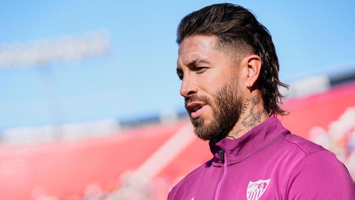 Sergio Ramos durante un entrenamiento en su segunda etapa como jugador del Sevilla FC
