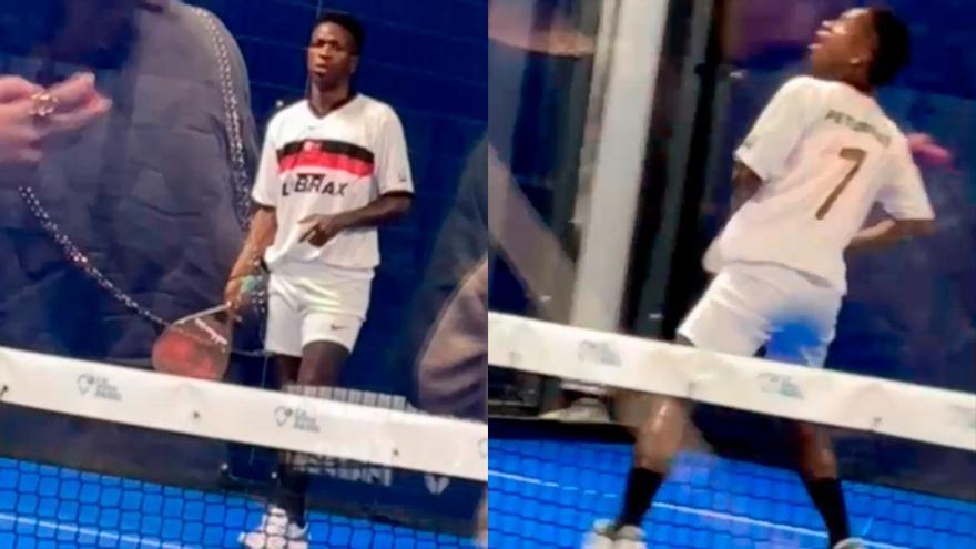 ¡Pillan a Vinicius jugando al pádel y se 'mofan' de él!