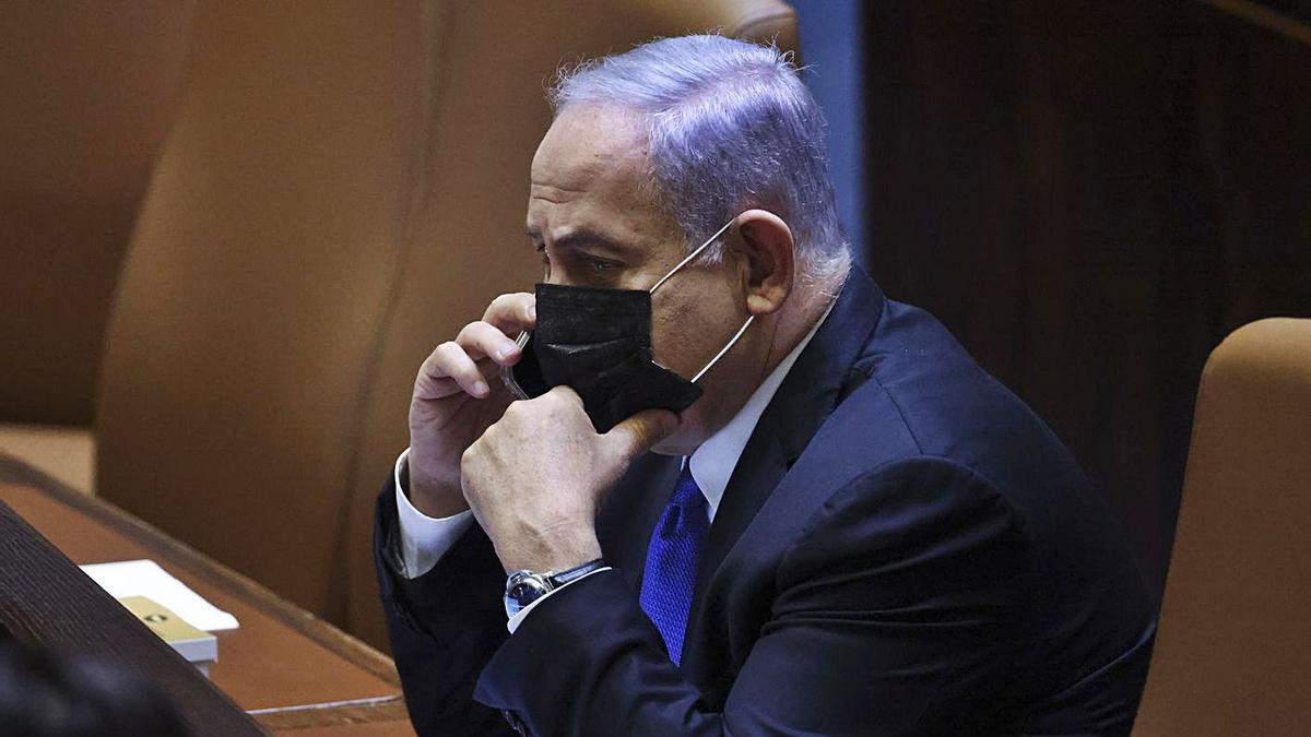 Netanyahu parla per telèfon al Parlament israelià. | EFE