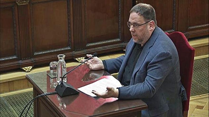 Oriol Junqueras, durant la seva compareixença al Tribunal Suprem.