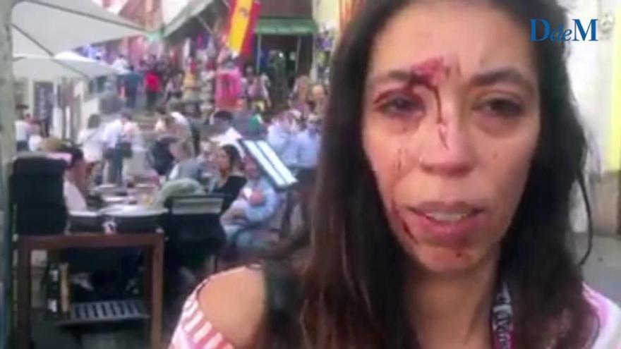 Una mujer es agredida durante la marcha españolista en Palma