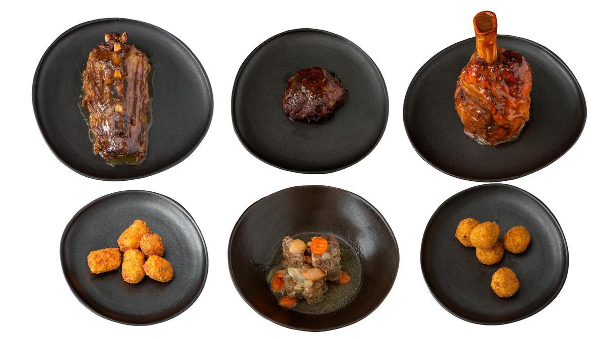 Selección de platos confitados y croquetas gourmet de Txogitxu.