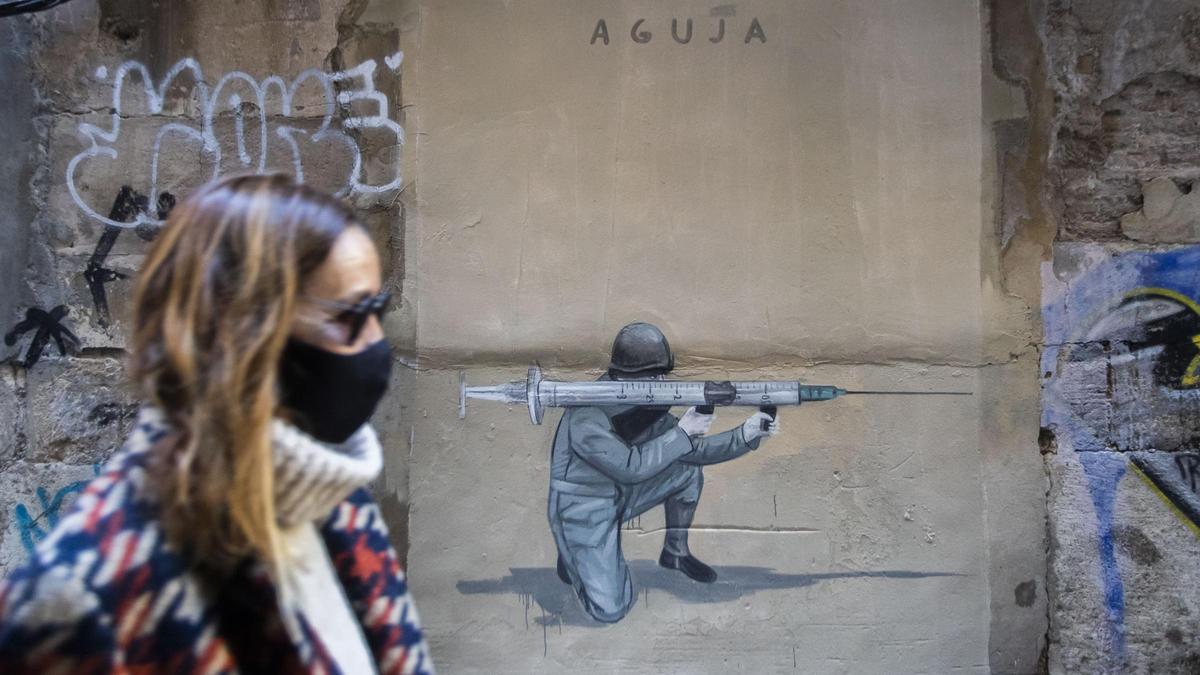 Grafitis y murales relativos a la pandemia de coronavirus COVID-19 en València