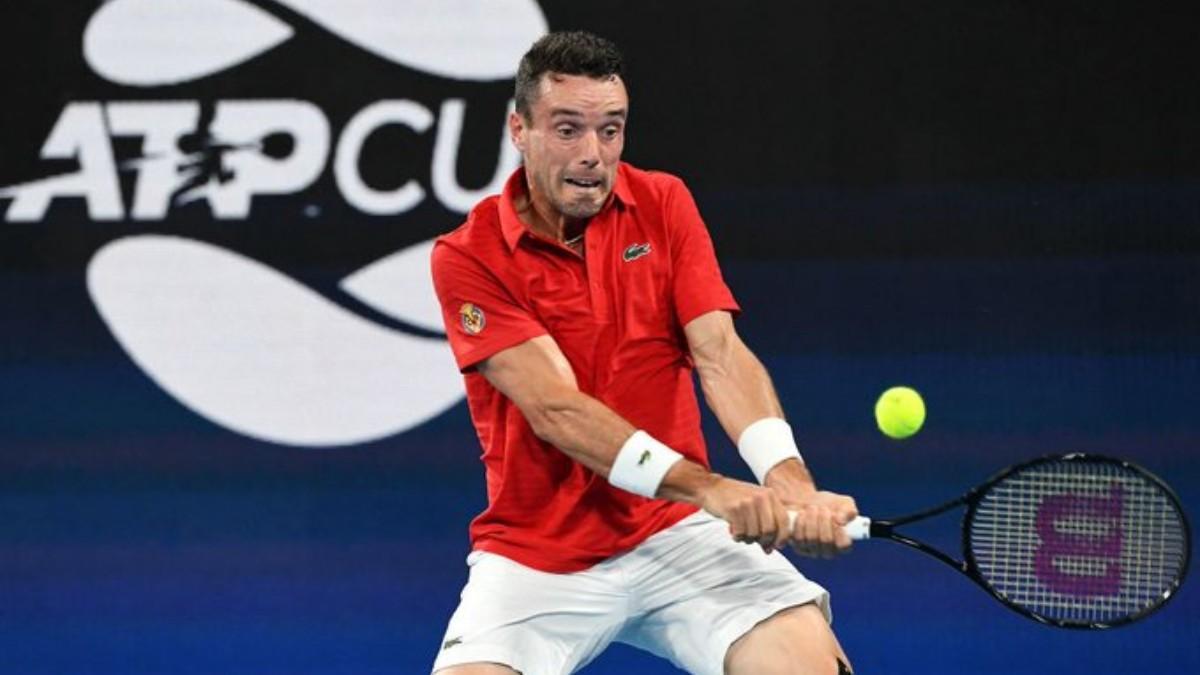 Bautista, durante el partido ante Lajovic