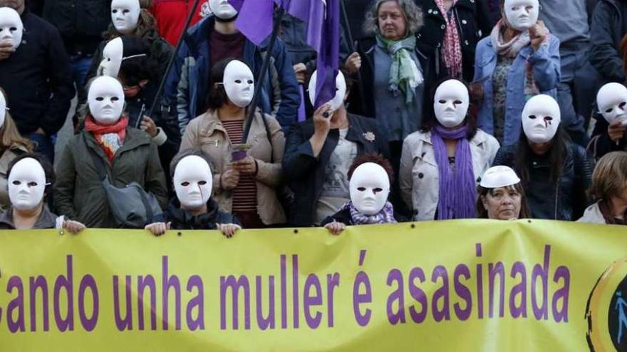 Una concentración reciente contra la violencia de género celebrada en Vigo. // R.G.