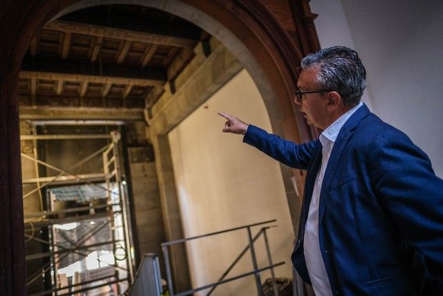 Visita a las obras del Palacio de Carta, en Santa Cruz de Tenerife