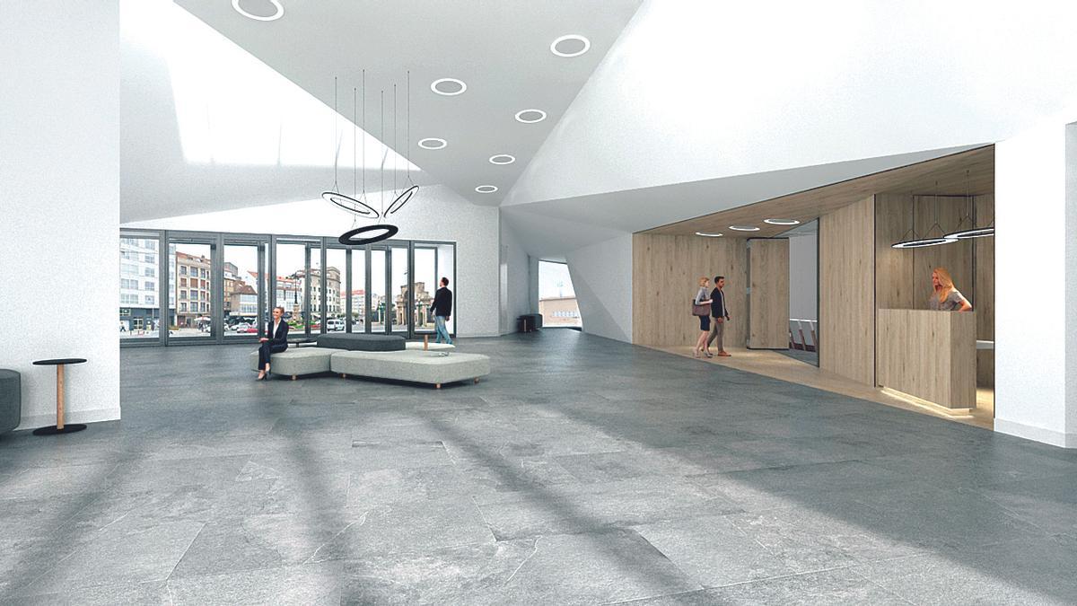 Simulación del vestíbulo del futuro auditorio de Marín.