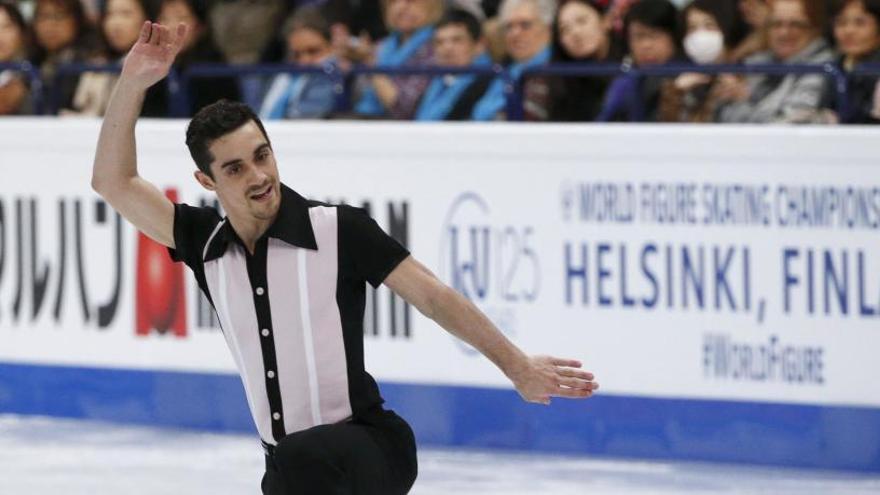 Javier Fernández durante su actuación en el Mundial.