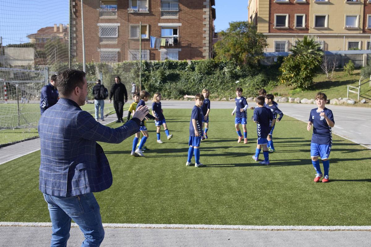 Ciria, en el partido matinal de su hijo