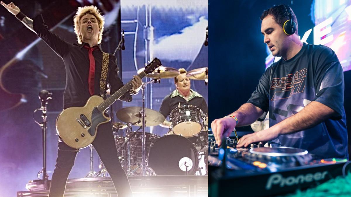 Green Day en un concierto previo a su visita al festival O Son do Camiño 2024. Al lado el compostelano Kike Varela durante una sesión de dj.