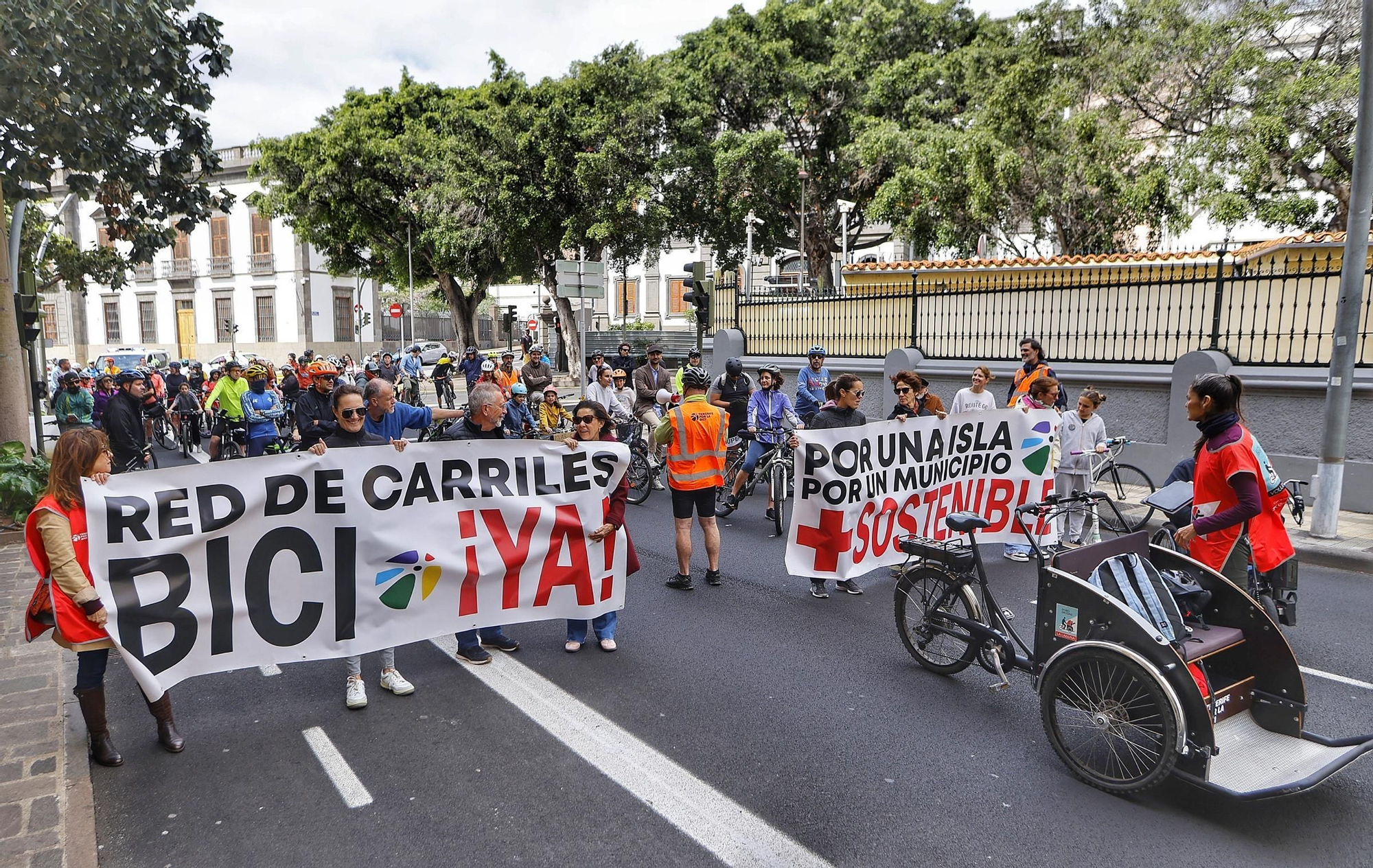 Manifestación a favor de los carriles bicis en Santa Cruz de Tenerife