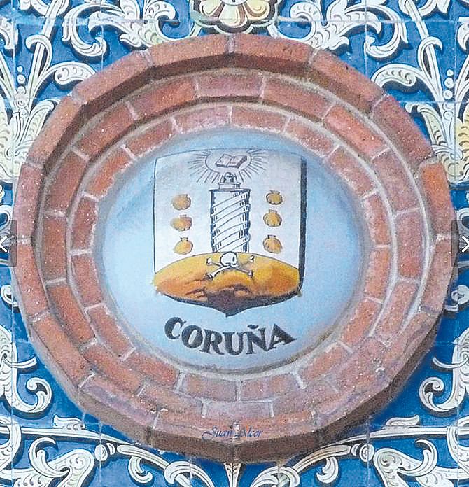 Escudo de A Coruña en la plaza de toros de Las Ventas, en Madrid.