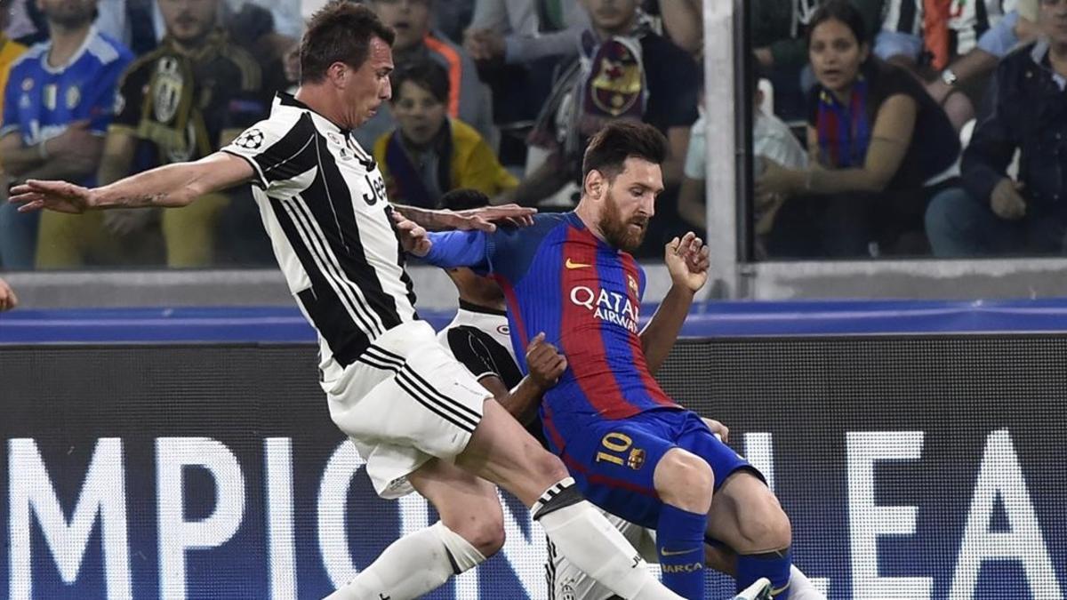 Messi, en el partido de ida de Champions contra la Juventus