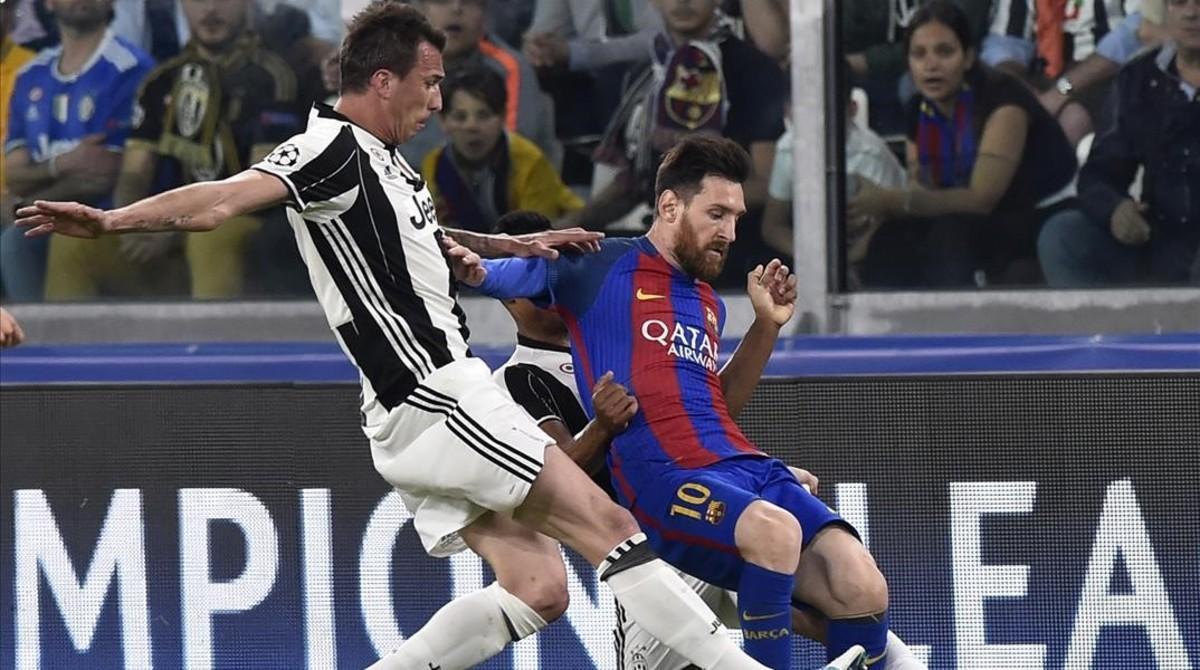 Messi, en el partido de ida de Champions contra la Juventus