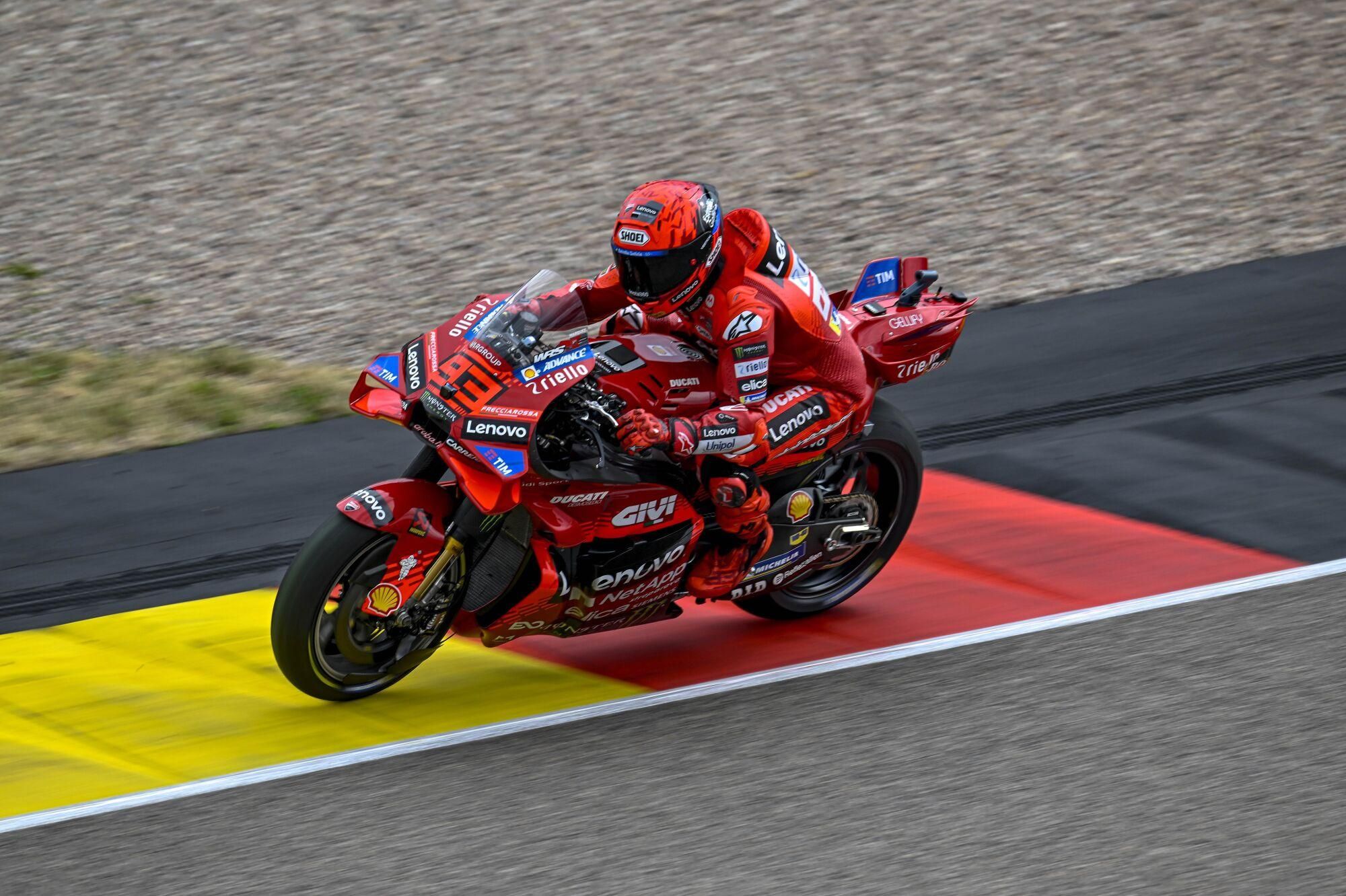 11/07/2025 93 MARQUEZ Marc (spa), Ducati Lenovo Team, Ducati Desmosedici GP25, action during the 2025 MotoGP Motul Liqui Moly Grand Prix of Germany, Germany GP, on the Sachsenring circuit, from July 11 to 13, in Germany - Photo Studio Milagro / DPPI DEPORTES GIGI SOLDANO / DPPI Media / AFP7 / Europa Press