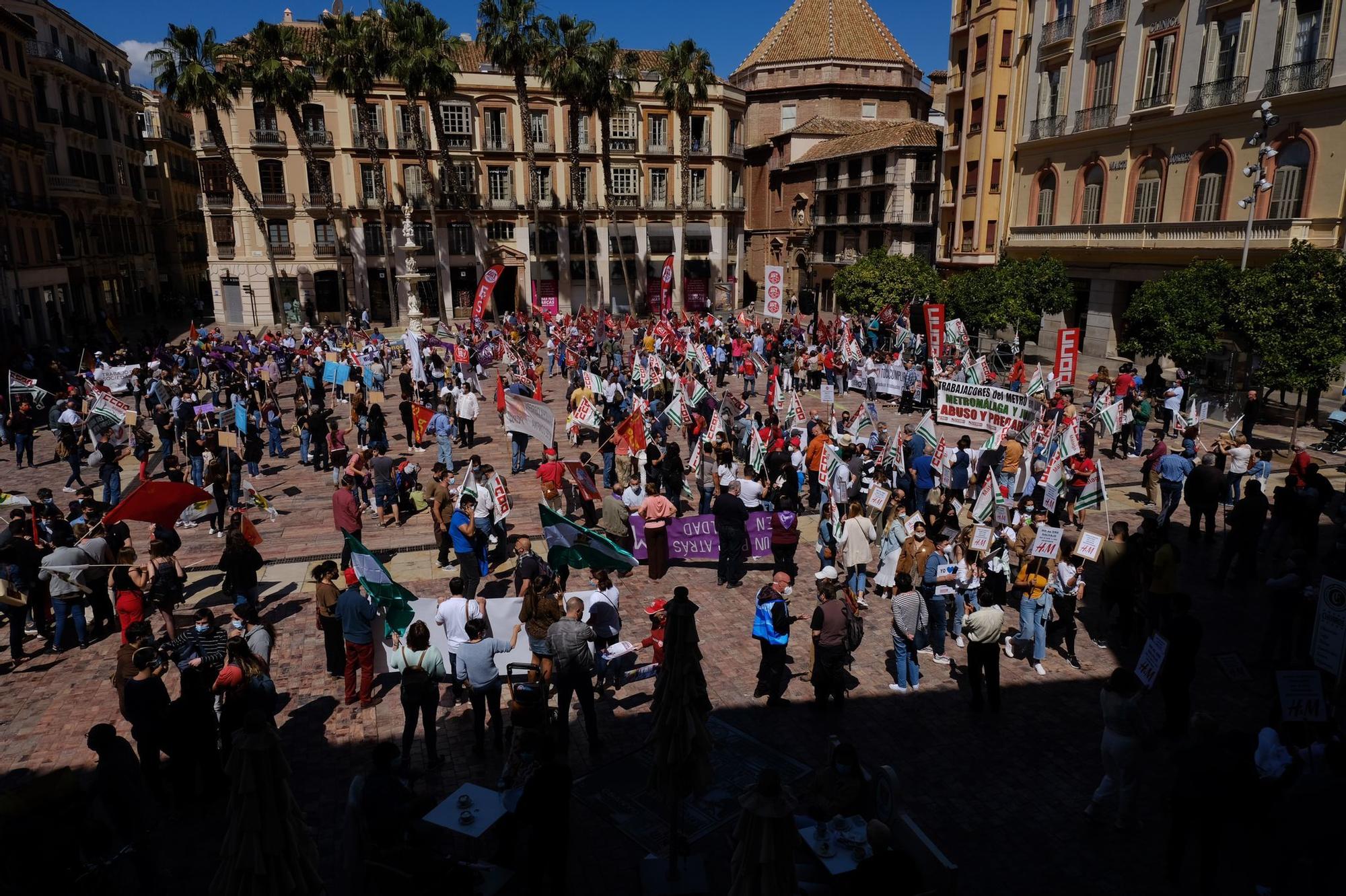 Manifestación del Primero de Mayo en Málaga capital