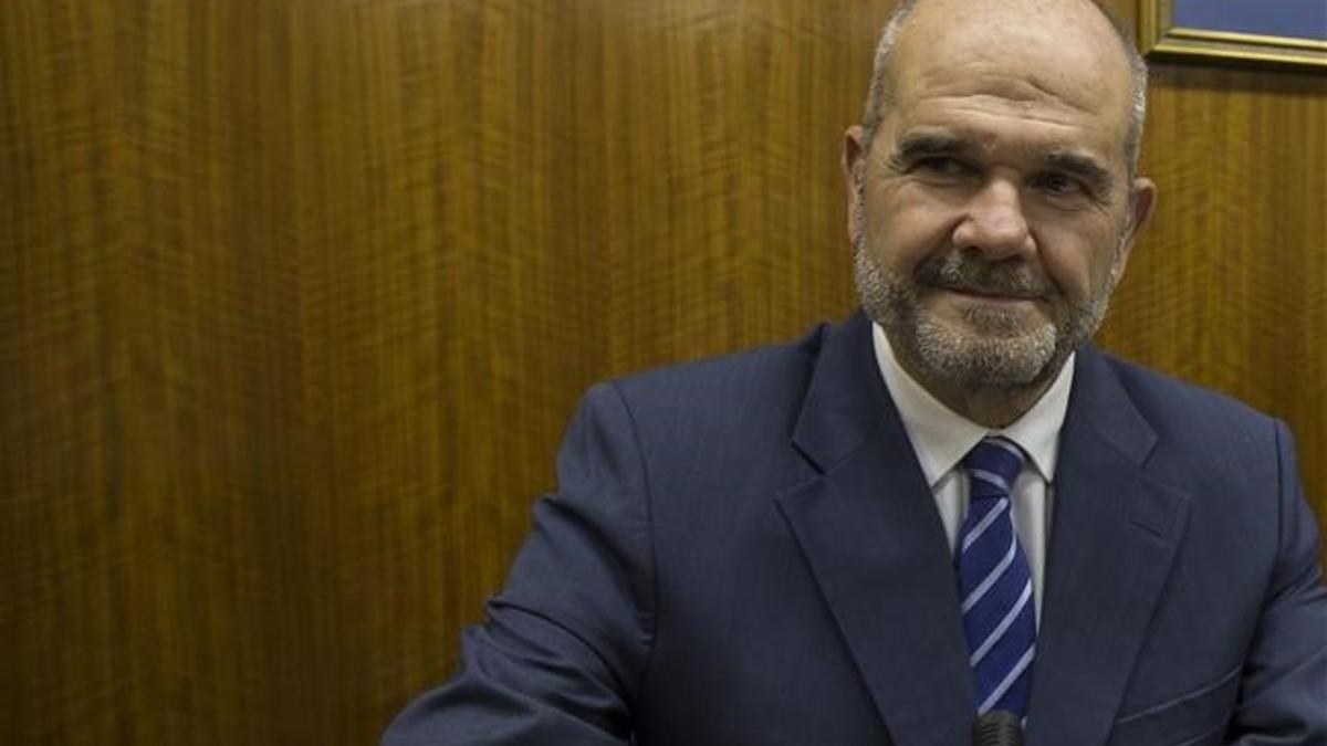 El expresidente andaluz Manuel Chaves, en la comisión de investigación del 'caso ERE', en el Parlamento andaluz.