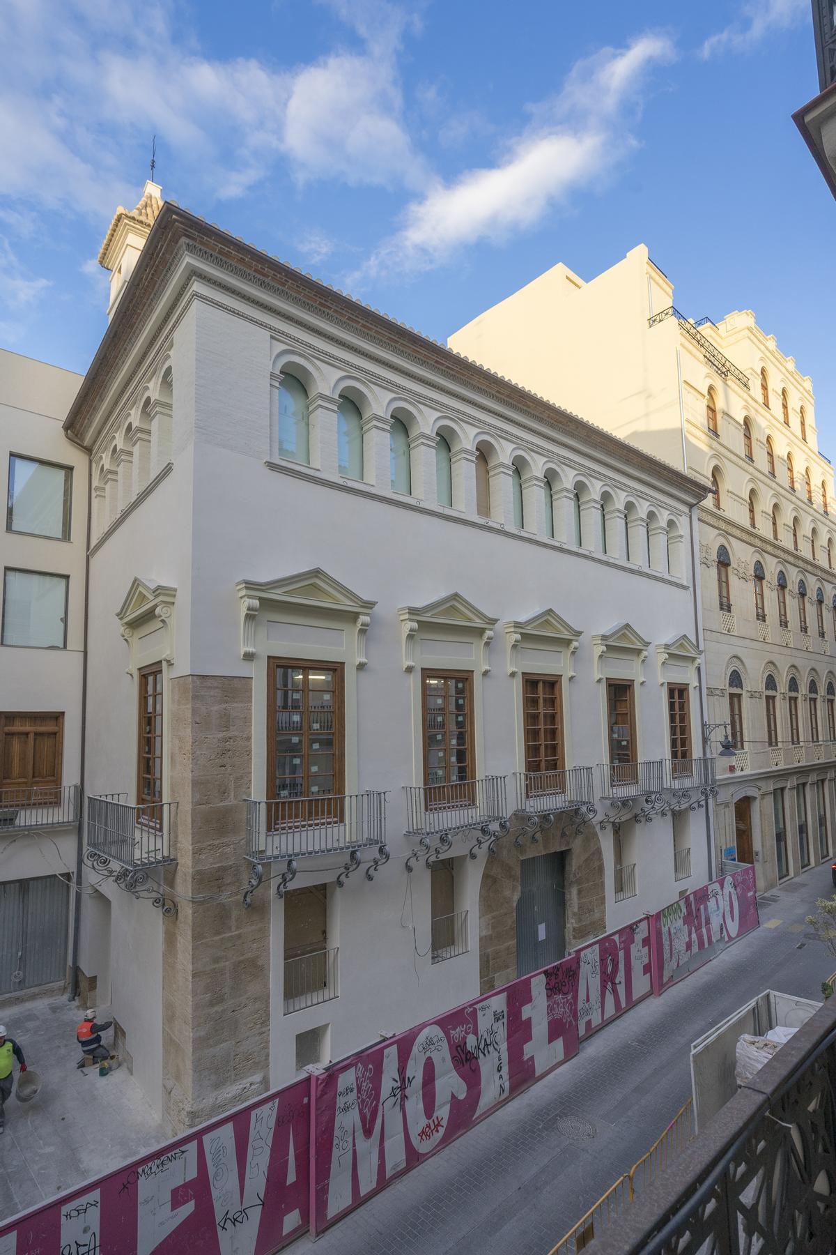 Fachada restaurada del Palacio de Valeriola, donde se ubicará el Centro de Arte Hortensia Herrero.