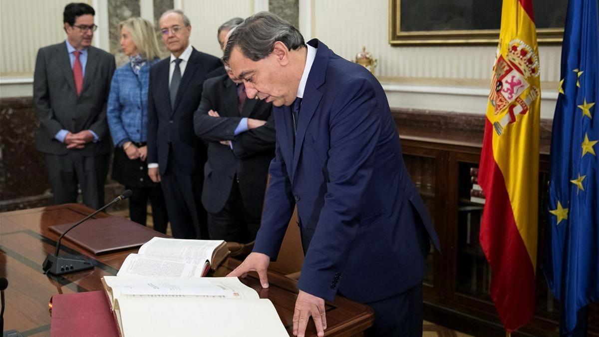 El fiscal general del Estado, Julián Sánchez Melgar, preside por primera vez la reunión del pleno del Consejo Fiscal.