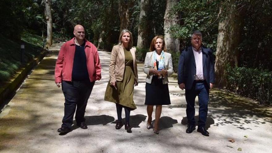 Brenes, Doña, Medina y Trujillo en la visita a la Concepción de hace unos días.