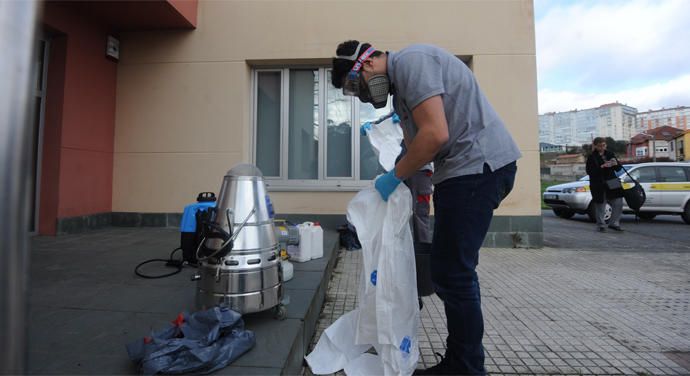 Desinfección del centro cívico de Feáns