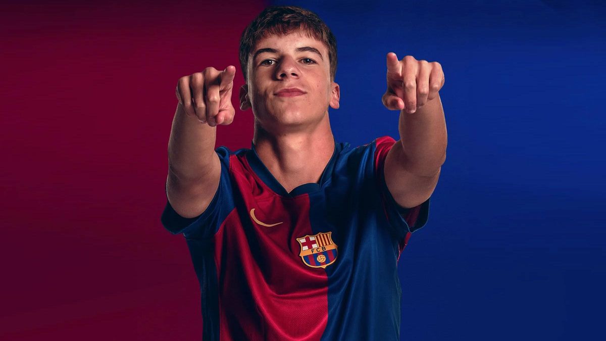 Jofre Torrents, tras firmar su renovación con el Barça hasta 2028.
