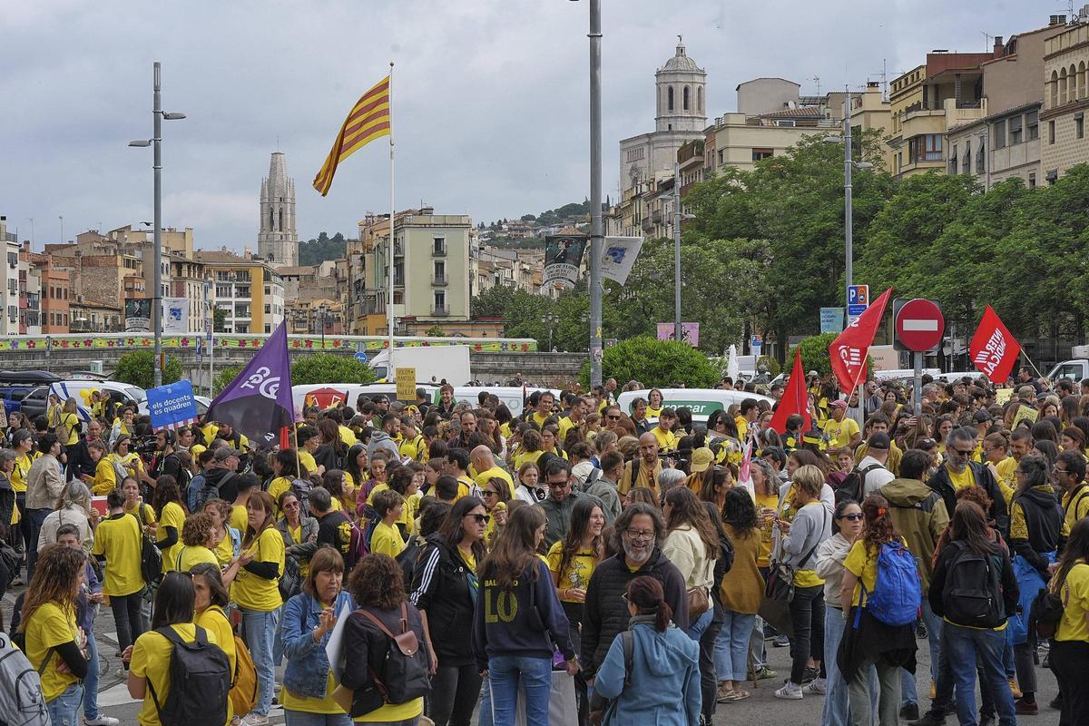 Les imatges de la protesta dels docents a la ciutat de Girona Les imatges de la protesta dels docents a la ciutat de Girona