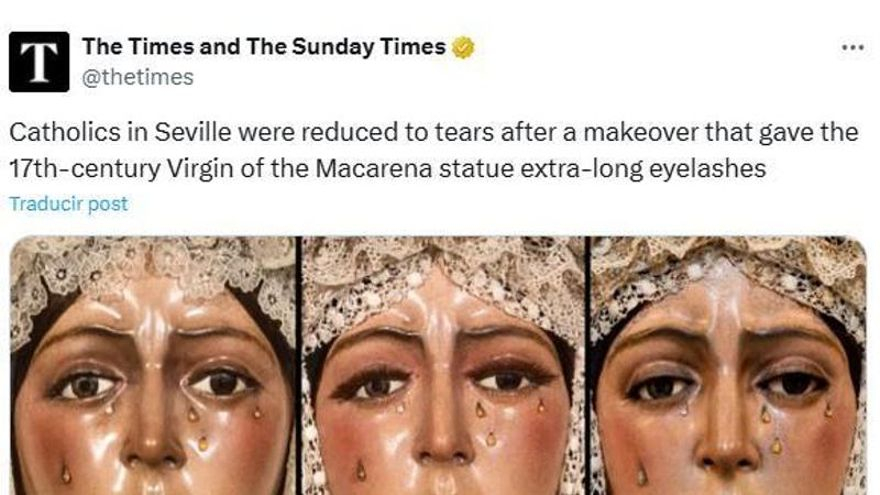 &quot;Restauración chapucera&quot; e &quot;incredulidad&quot;: &#039;The Times&#039; se hace eco de la polémica de la Macarena
