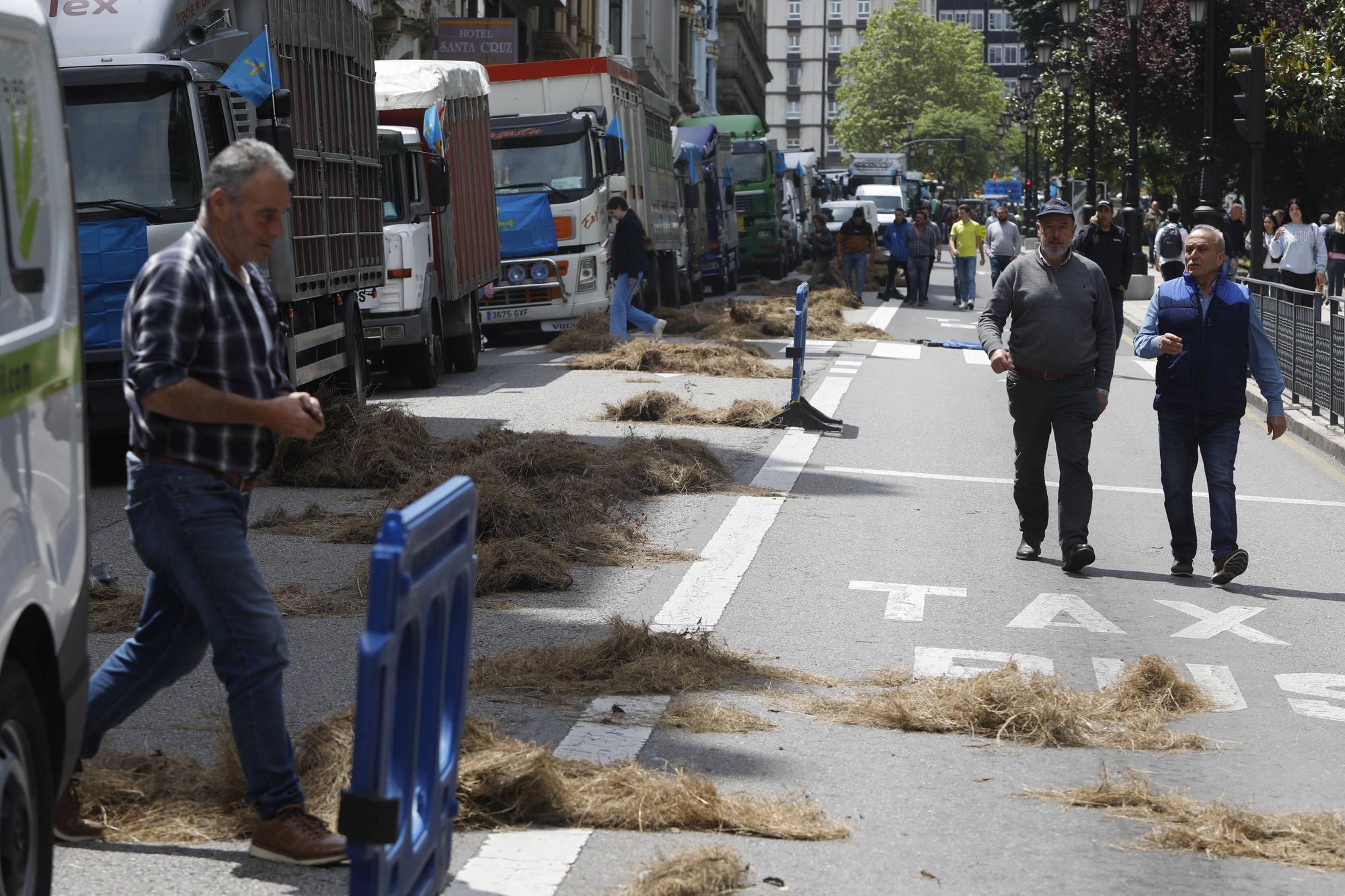 EN IMÁGENES: Así fue la tractorada de protesta del campo asturiano en Oviedo