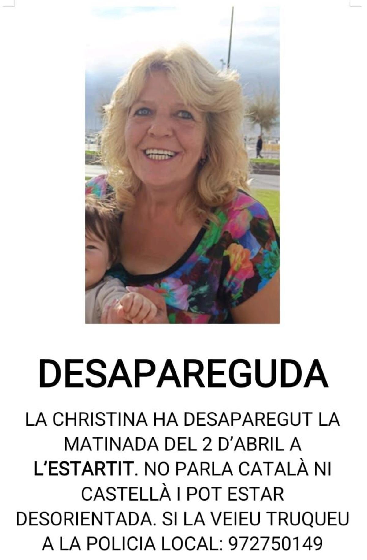 Un dels cartells on es fa difusió de la desaparició.