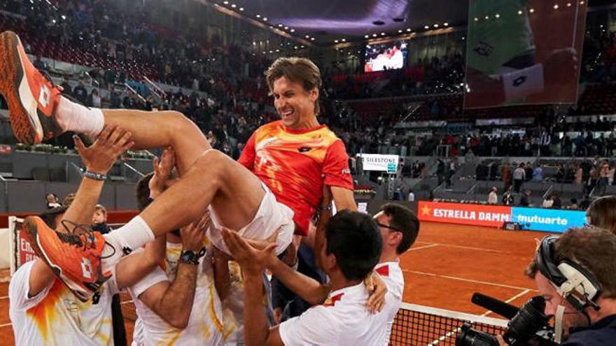 David Ferrer, manteado en su último torneo, en Madrid.