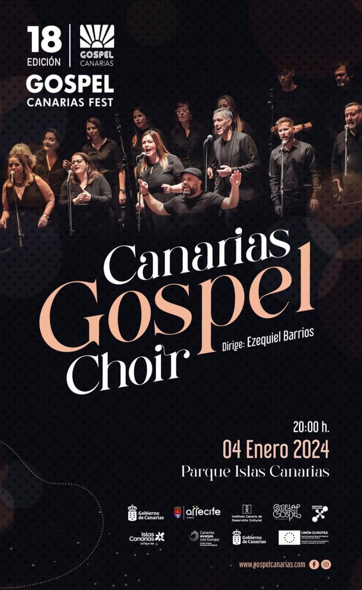 Cartel del concierto de Canarias Gospel Choir en Arrecife.