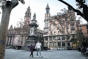 Plaça d’Antonio López, que la ciutat dedica a un negrer indiscutit.