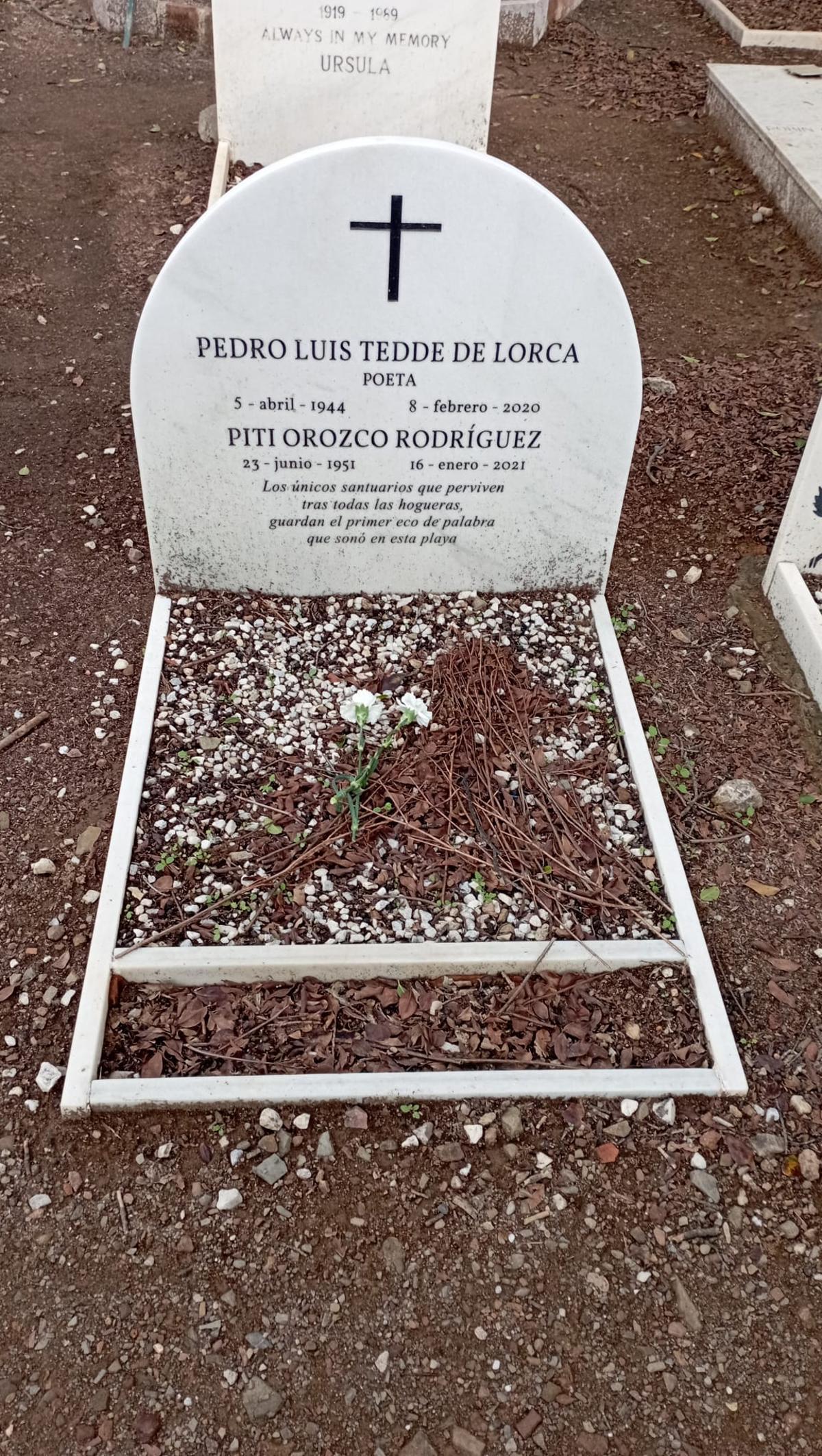 Pedro Tedde de Lorca y su mujer descansan en el Cementerio Inglés de Málaga.