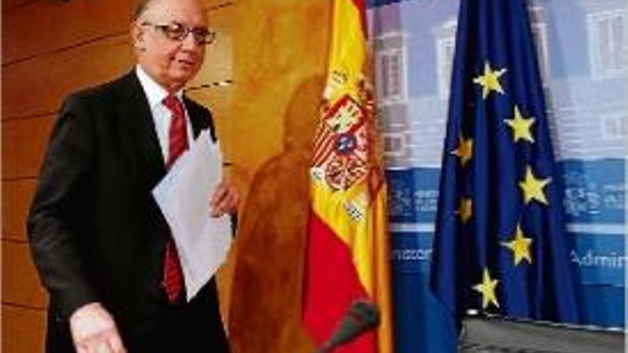 El ministre d&#039;Hisenda, Cristóbal Montoro, en una roda de premsa.