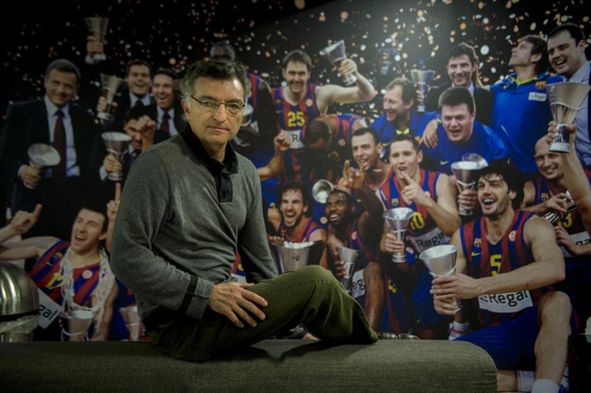El director esportiu del Barça de bàsquet Joan Creus, aquest dilluns, al Palau. El director esportiu del Barça de bàsquet Joan Creus, aquest dilluns, al Palau.