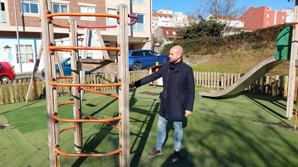 Iván Puentes, en el parque de Pasarón.