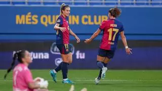 Reacción y goleada de escándalo del Barça en el derbi