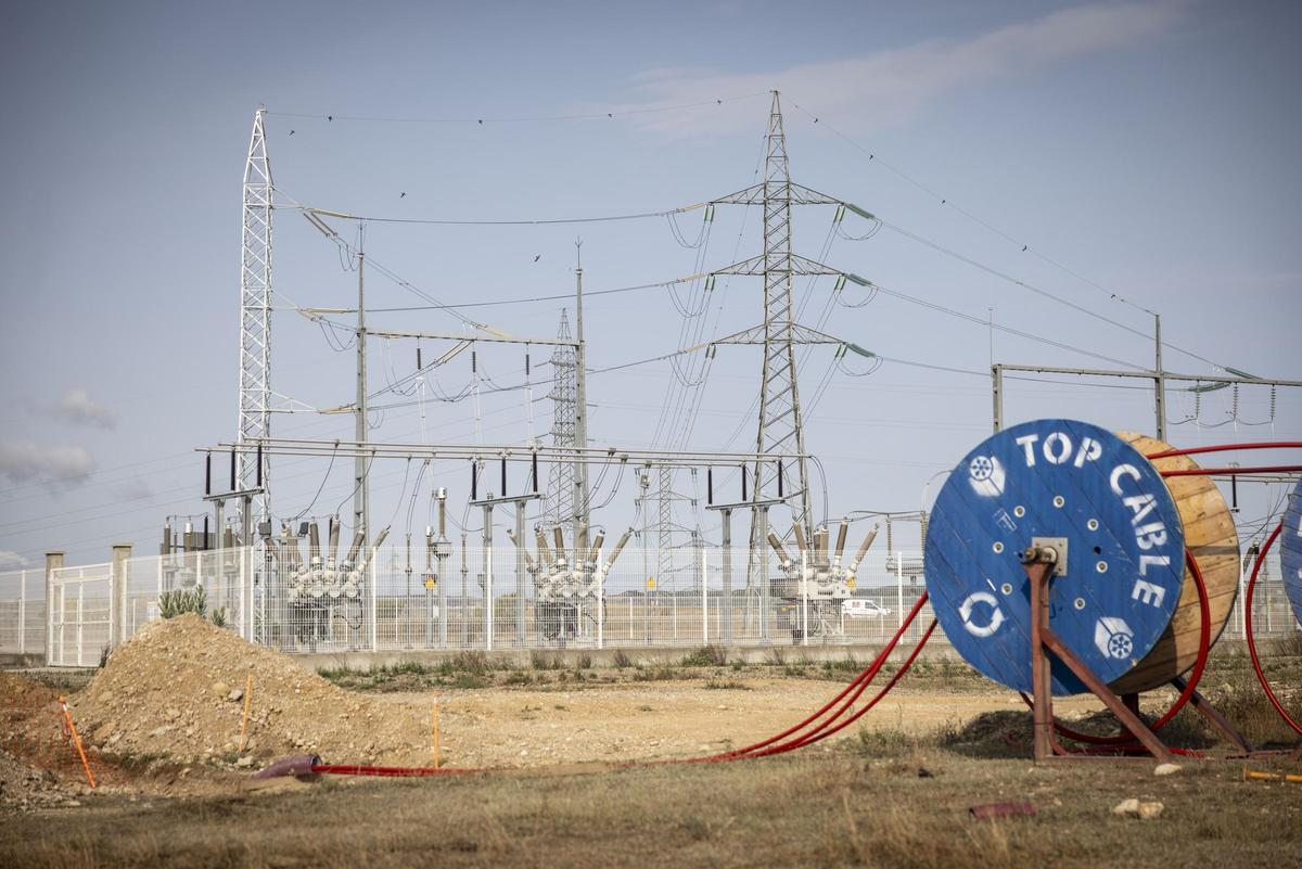Obras de ampliación de la subestación eléctrica de Villanueva de Gállego (Zaragoza).