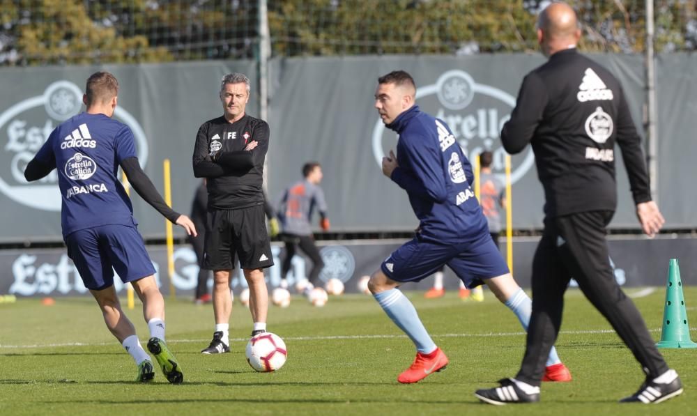 Sesión de entrenamiento, este lunes en A Madroa