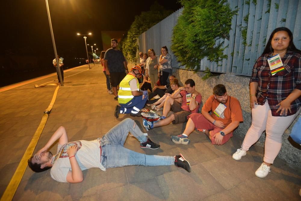 Simulacro en Pontevedra de un accidente de tren