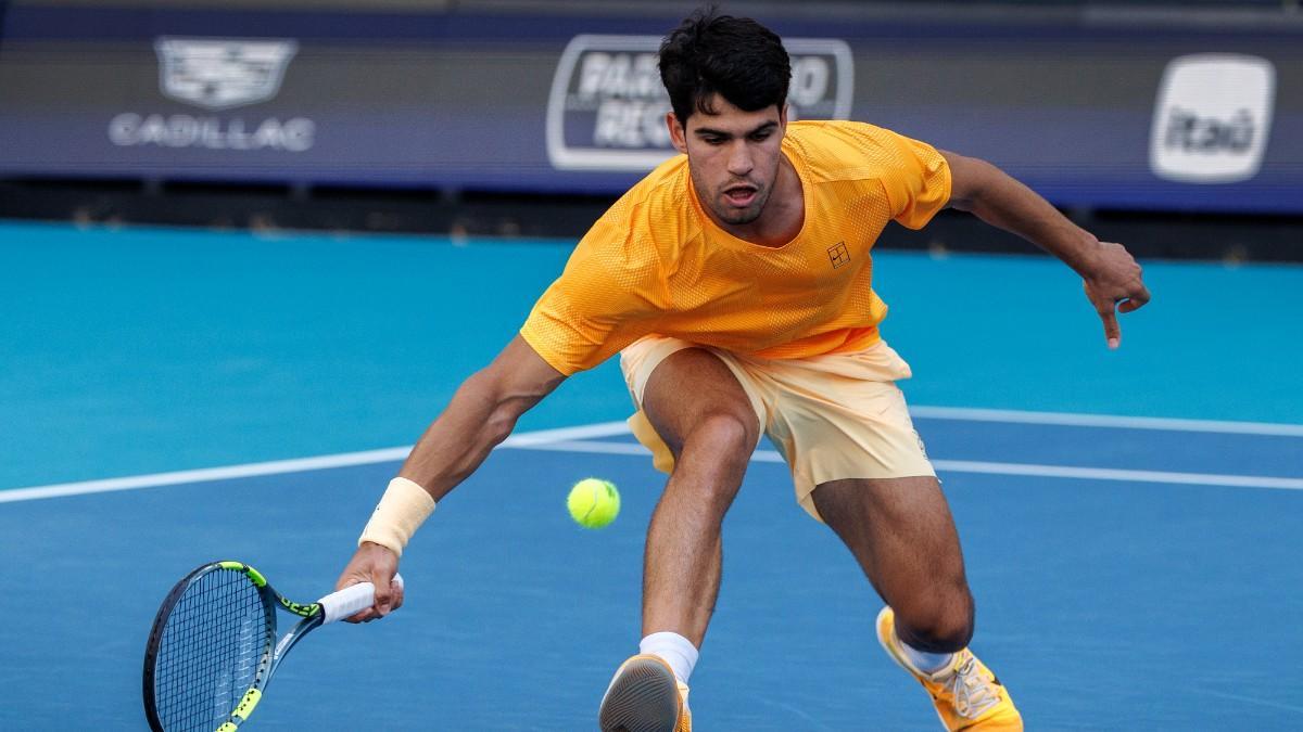 Carlos Alcaraz, durante el duelo ante Sebastian Korda