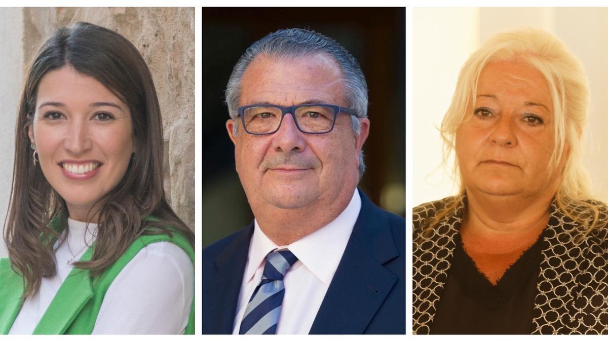 De izquierda a derecha, María Jiménez (PSPV), Rafael Albert (PP) y Araceli de Moya (Ciudadanos).