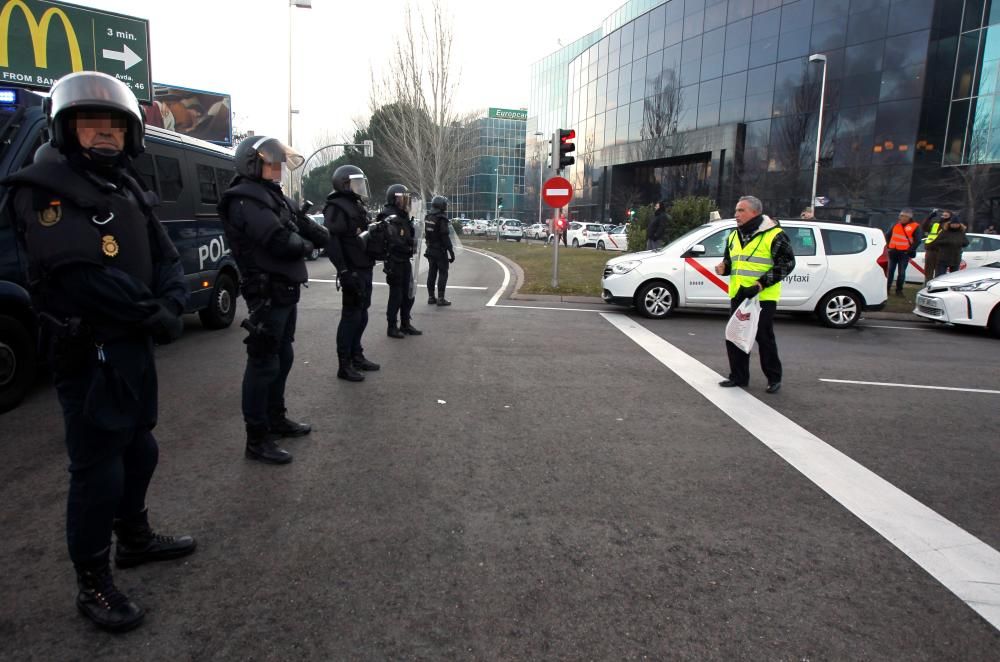 Las imágenes de las protestas de los taxistas.