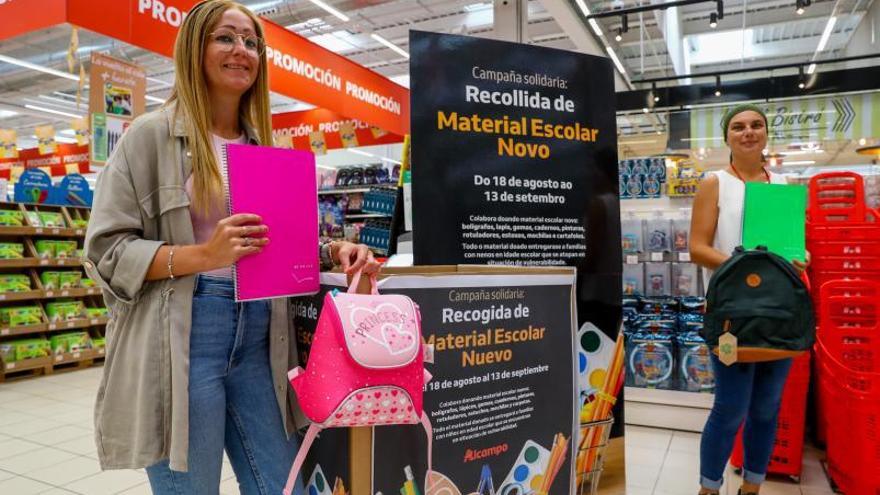 Alcampo y Amigos de Galicia recogen donaciones de material escolar nuevo