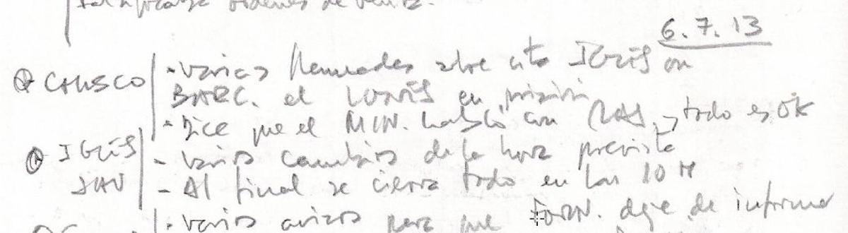 Anotación de Villarejo de 6 de julio de 2013